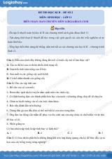 Đề số 2 – Đề kiểm tra học kì 2 – Sinh 11